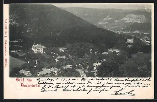 AK Vorderbrühl, Totalansicht aus der Vogelschau