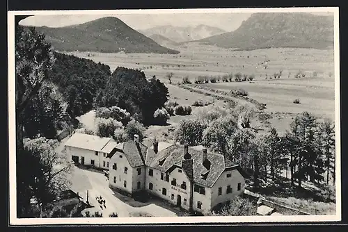 AK Winzendorf a. d. Schneebergbahn, Blick von der Ruine Emmersberg