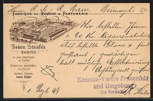 AK Zürich, Frederic Steinfels, Fabrique de Savons & Parfumerie