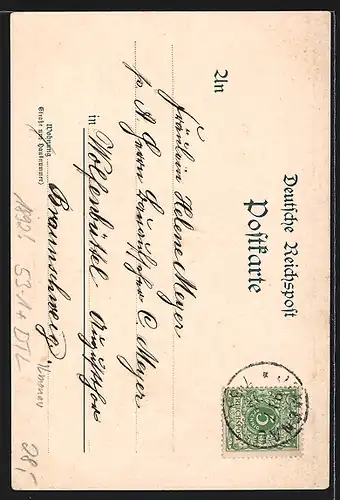 Vorläufer-Lithographie Ilmenau, 1892, Thurm auf dem Kickelhahn, Gabelbach-Restaurant, Goethehäuschen