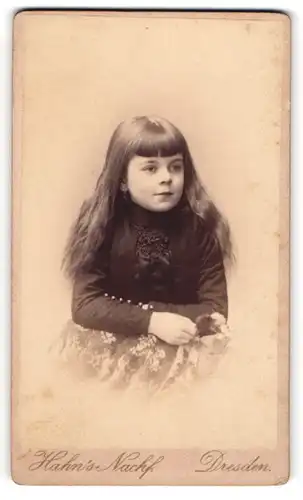Fotografie Hahn`s Nachf., Dresden, junges sächsisches Mädchen mit langen offenen Haaren