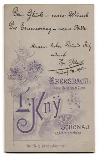 Fotografie L. Kny, Ebersbach i. S., Bürgerlicher Herr mit Zwicker und Bart