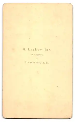 Fotografie H. Leykum jun., Brandenburg a. H., Junger Herr im Anzug mit Fliege