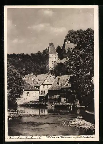 AK Kronach, Blick von der Wasserstrasse auf den Storchenturm