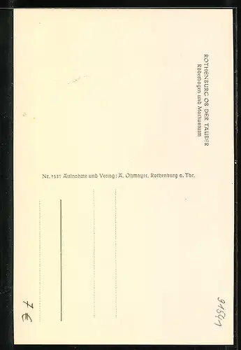 AK Rothenburg ob der Tauber, Röderbogen und Markusturm