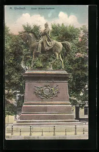 AK M. Gladbach, Kaiser Wilhelm-Denkmal