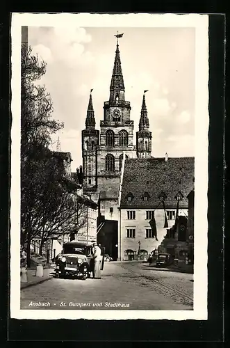 AK Ansbach, Blick auf St. Gumpert und Stadthaus