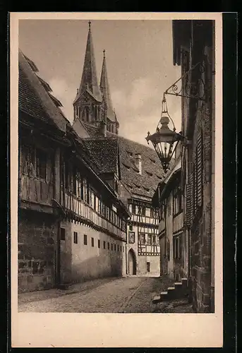 AK Bamberg, Domgasse mit Fachwerkhäusern