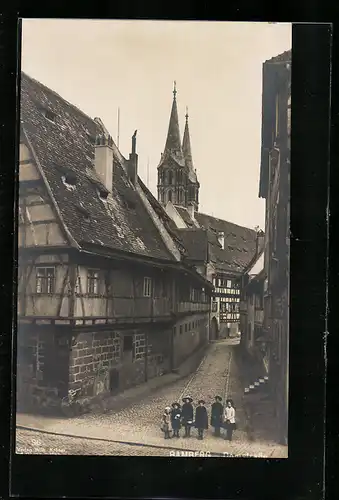 AK Bamberg, Fachwerkhäuser in der Domstrasse