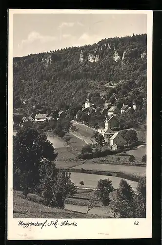 AK Muggendorf /Frk. Schweiz, Ortsansicht aus der Vogelschau