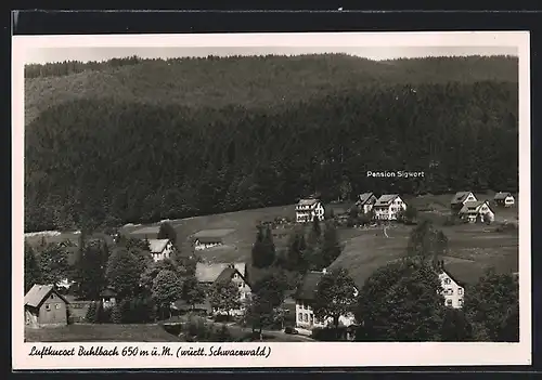 AK Buhlbach /Württ. Schwarzwald, Ortspartie mit Pension Sigwart