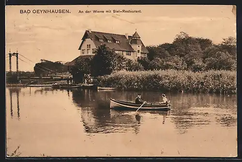 AK Bad Oeynhausen, An der Werre mit Siel-Restaurant