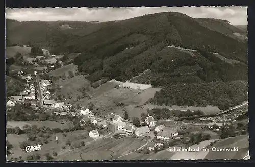 AK Schöllenbach im Odenwald, Teilansicht mit Strassenpartie