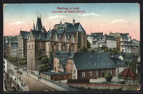 AK Marburg a. d. Lahn, Universität mit Elektrizitätswerk