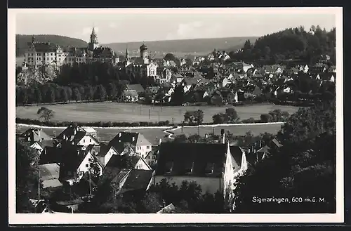 AK Sigmaringen, Teilansicht mit Kirche