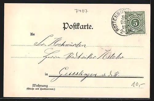 AK Rottenburg a. N., Ortspartie am Flussufer