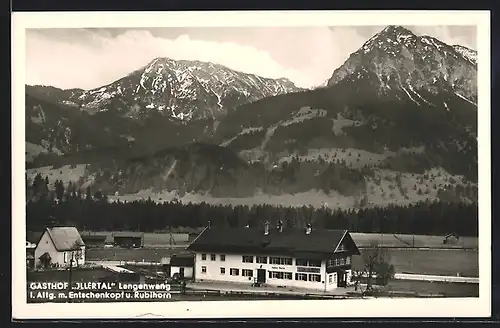 AK Langenwang i. Allg., Gasthof Illertal mit Entschenkopf und Rubihorn