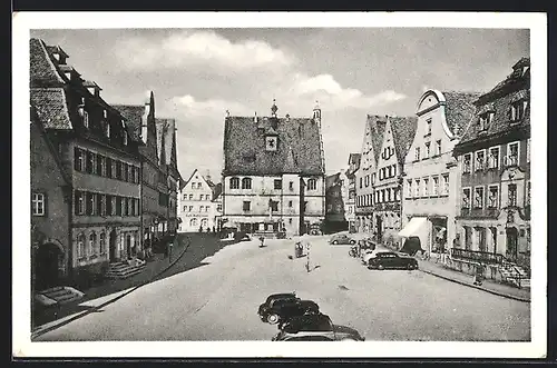 AK Weissenburg i. Bay., Marktplatz mit Rathaus