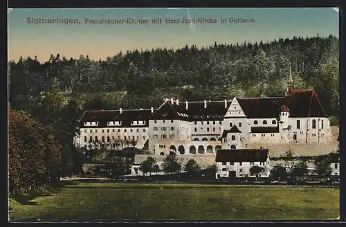 AK Sigmaringen, Franziskaner-Kloster mit Herz-Jesu-Kirche in Gorheim
