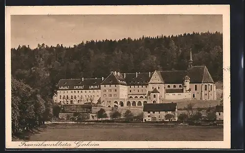 AK Sigmaringen, Franziskanerkloster mit Herz-Jesu-Kirche in Gorheim