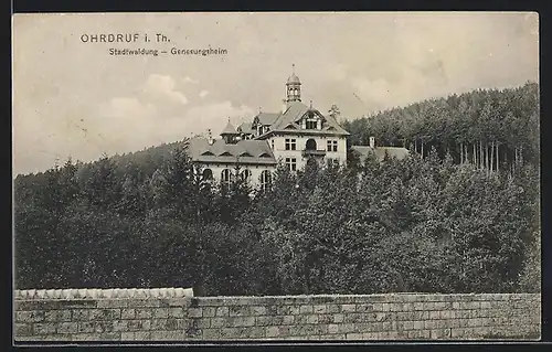 AK Ohrdruf i. Th., Stadtwaldung mit Genesungsheim