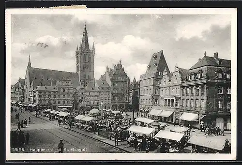 AK Trier, Hauptmarkt mit St. Gangolf