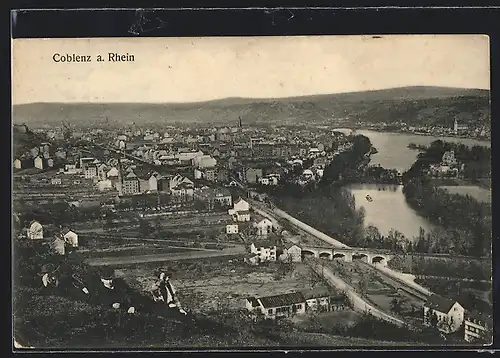 AK Coblenz a. Rhein, Panoramablick auf die Stadt