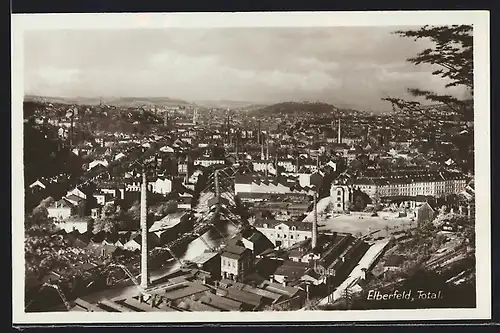 AK Elberfeld, Totalansicht aus der Vogelschau
