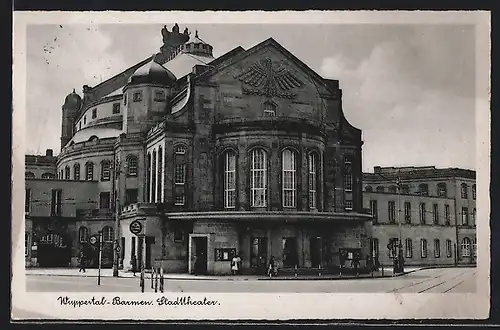AK Wuppertal-Barmen, Am Stadttheater