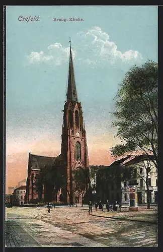 AK Crefeld, An der Evang. Kirche