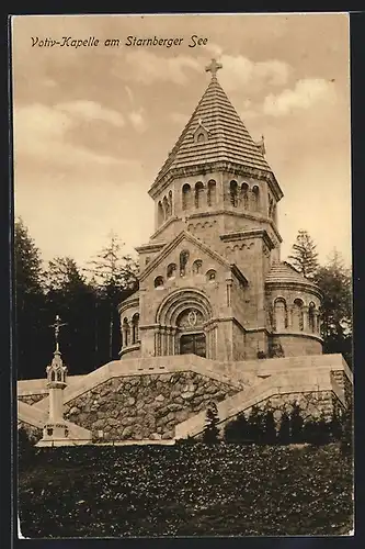 AK Starnberg, Blick zur Votiv-Kapelle am Starnberger See