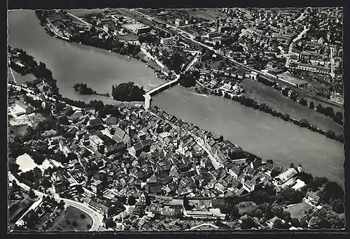 AK Rheinfelden, Teilansicht mit Brücke vom Flugzeug aus