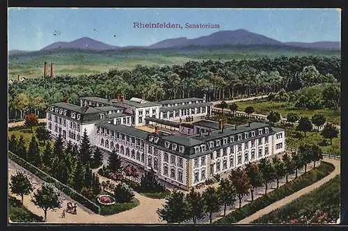 AK Rheinfelden, Sanatorium vom oben gesehen