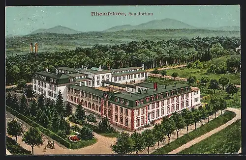 AK Rheinfelden, Sanatorium vom oben gesehen