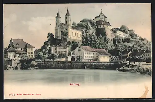 AK Aarburg, Festung, vom Wasser gesehen
