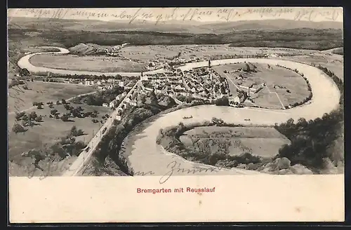 AK Bremgarten, Ortsansicht mit Reusslauf