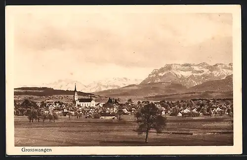 AK Grosswangen, Gesamtansicht mit Kirche