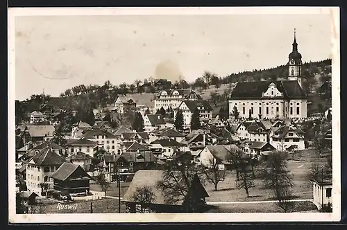 AK Ruswil, Ortsansicht mit Kirche