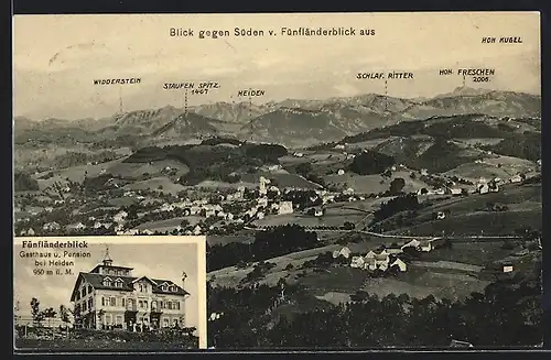 AK Grub, Gasthaus und Pension Fünfländerblick mit Panorama