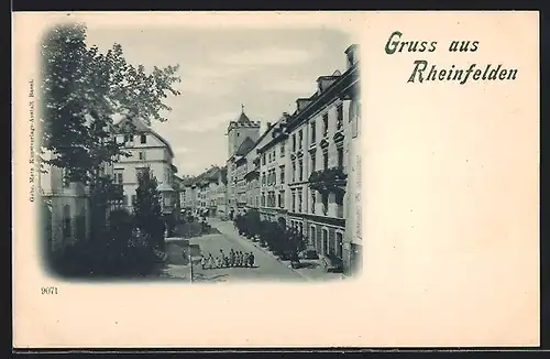 AK Rheinfelden, Strassenpartie aus der Vogelschau