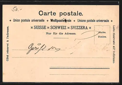 Lithographie Appenzell, Gesamtansicht, Seealpsee, Appenzellerin
