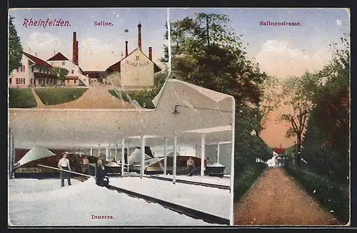 AK Rheinfelden, Saline, Aussen- u. Innenansicht, Salinenstrasse