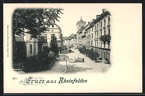 AK Rheinfelden, Strassenpartie im Ort