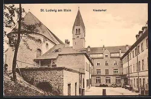 AK St. Ludwig am Main, Motiv im Klosterhof