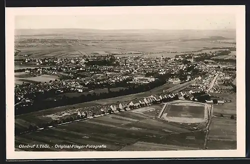 AK Ohrdruf, Gesamtansicht, Fliegeraufnahme