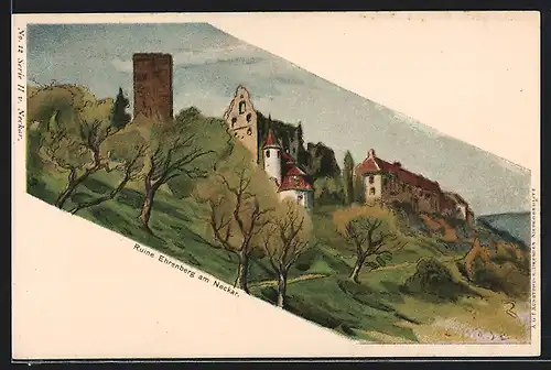 Lithographie Heinsheim, Ruine Ehrenberg