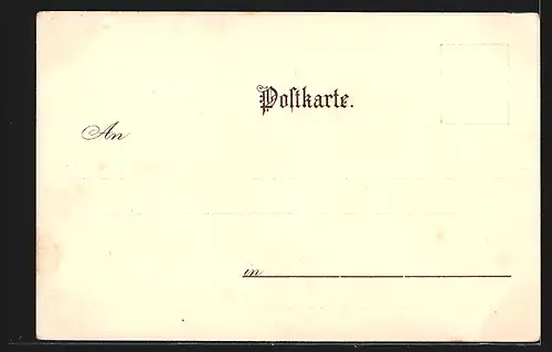 Lithographie Lindau i. B., Hafeneinfahrt mit Leuchtturm