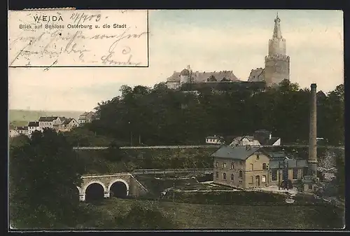 AK Weida, Blick auf Schloss Osterburg u. die Stadt