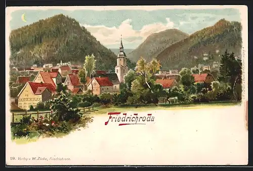 Lithographie Friedrichroda, Gesamtansicht