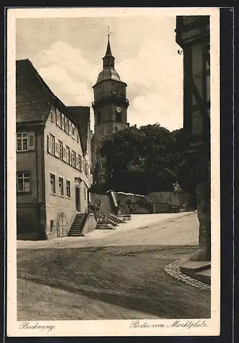 AK Backnang, Strassenpartie am Marktplatz